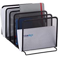 Relaxdays Organizador de Documentos- Revistero metálico- Cinco Compartimentos- Malla- 18-5x20-5x37-5cm- 1 Ud- Negro- 18…